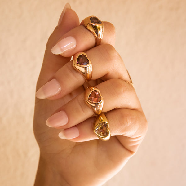 Jacquie Aiche Pink Tourmaline Heart Signet Ring