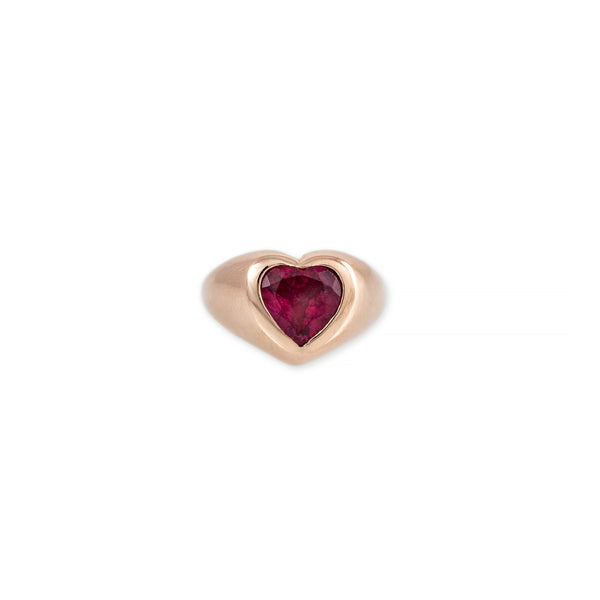 jacquie aiche Pink Tourmaline Heart Signet Ring