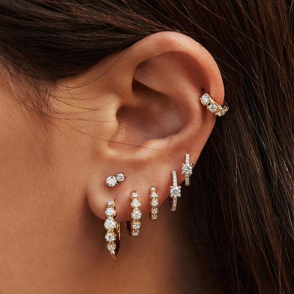 Jacquie Aiche PRONG PAVE DIAMOND MINI HOOP