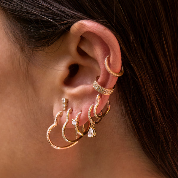 Jacquie Aiche PRONG PAVE DIAMOND MINI HOOP