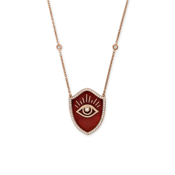 Jacquie Aiche RED AGATE EYE SHIELD NECKLACE