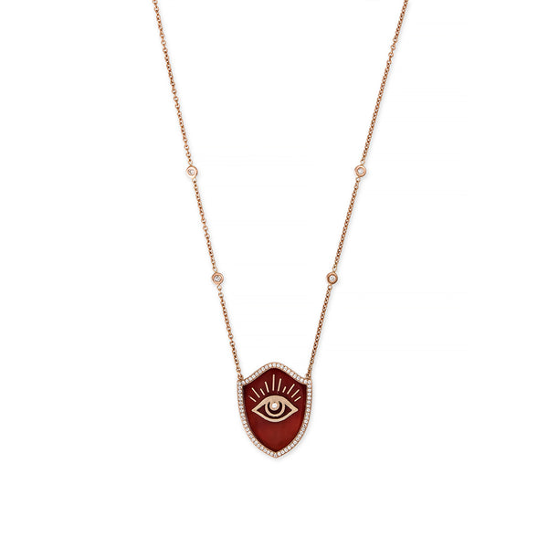 jacquie aiche RED AGATE EYE SHIELD NECKLACE