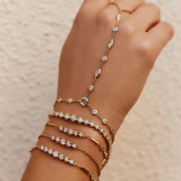 Jacquie Aiche Rose Cut + Marquise Finger Bracelet