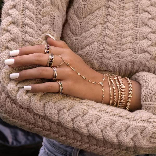 Jacquie Aiche Rose Cut + Marquise Finger Bracelet