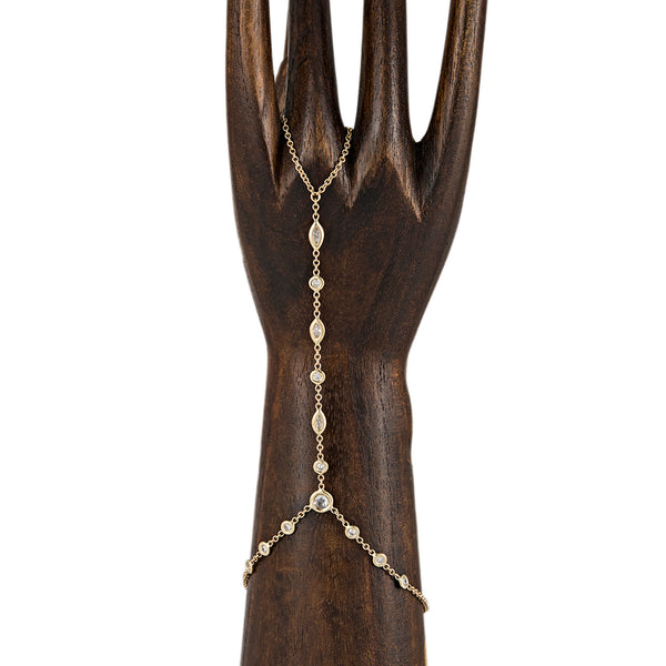 jacquie aiche Rose Cut + Marquise Finger Bracelet