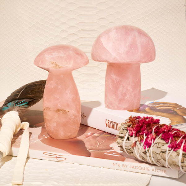 Jacquie Aiche Rose Quartz Mushroom Set