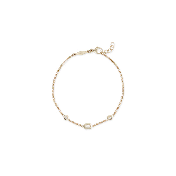jacquie aiche Round and Baguette Diamond Bracelet