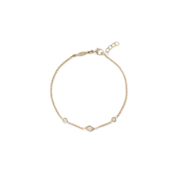 jacquie aiche Round and Marquise Diamond Bracelet