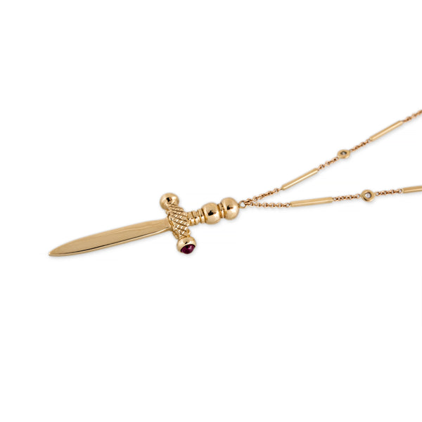 Jacquie Aiche Ruby Dagger Necklace