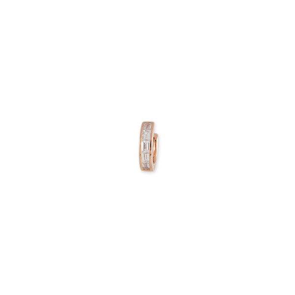 jacquie aiche SMALL 5 DIAMOND BAGUETTE MINI HOOP
