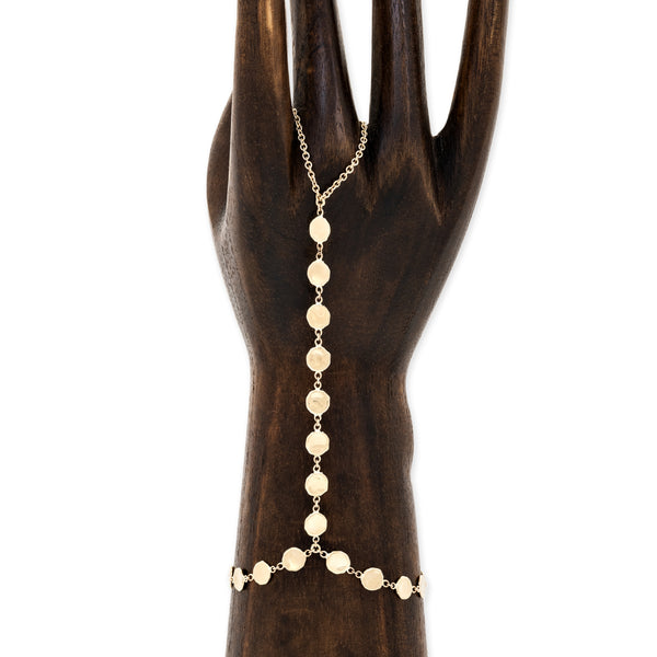 jacquie aiche Small Hammered Disc Finger Bracelet