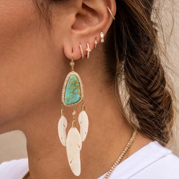 Jacquie Aiche SMALL MARQUISE DIAMOND HOOP