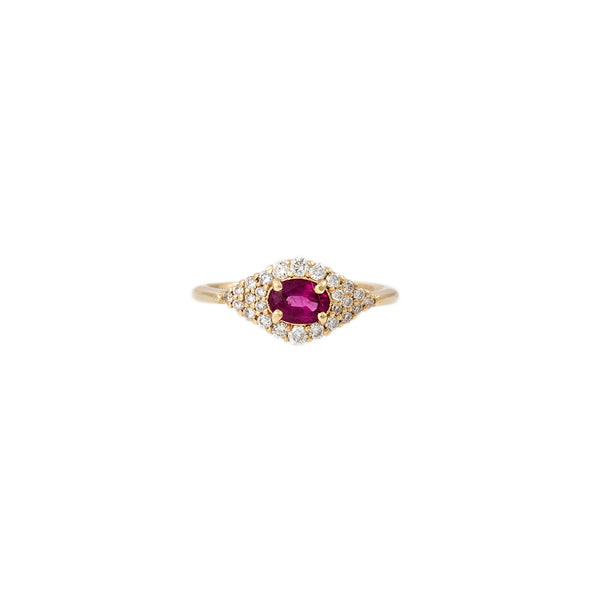jacquie aiche Small Pave Ruby Center Eye Ring