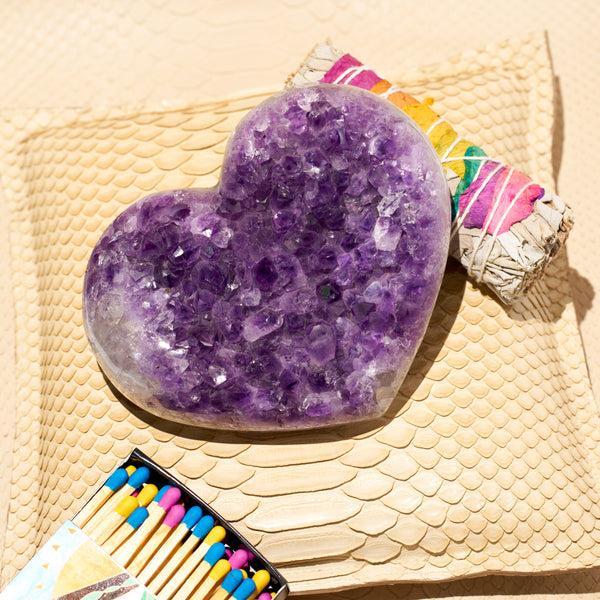 Jacquie Aiche Small Purple Amethyst Cluster Heart