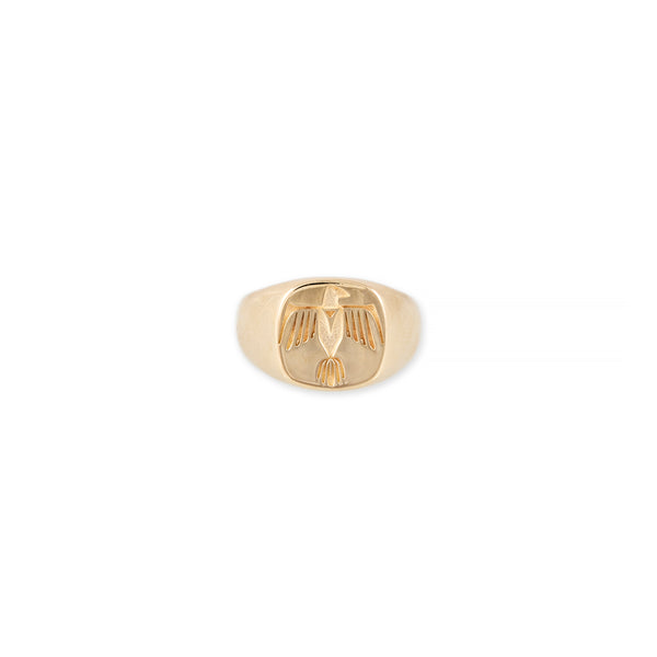 jacquie aiche Small Thunderbird Crest Signet Ring