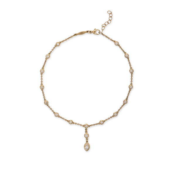 Jacquie Aiche Sophia Diamond + Marquise Drop Anklet