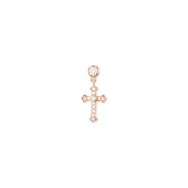 jacquie aiche SOPHIA DIAMOND + PAVE CROSS DROP STUD