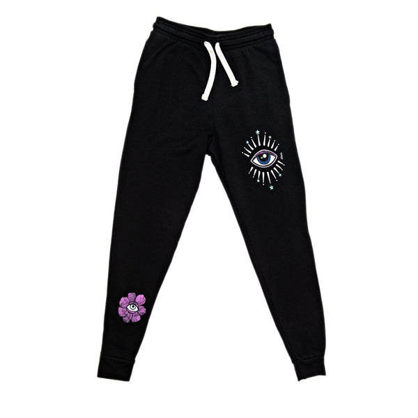 jacquie aiche STAR EYE BURST BLACK SWEATPANTS