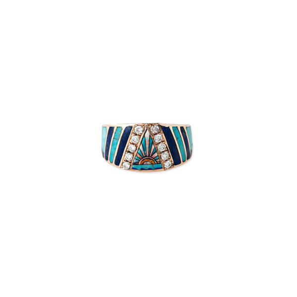 jacquie aiche Sunshine Gemstone Chevron Inlay Ring