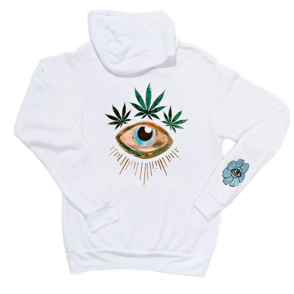 jacquie aiche SWEET LEAF CROWN WHITE HOODIE