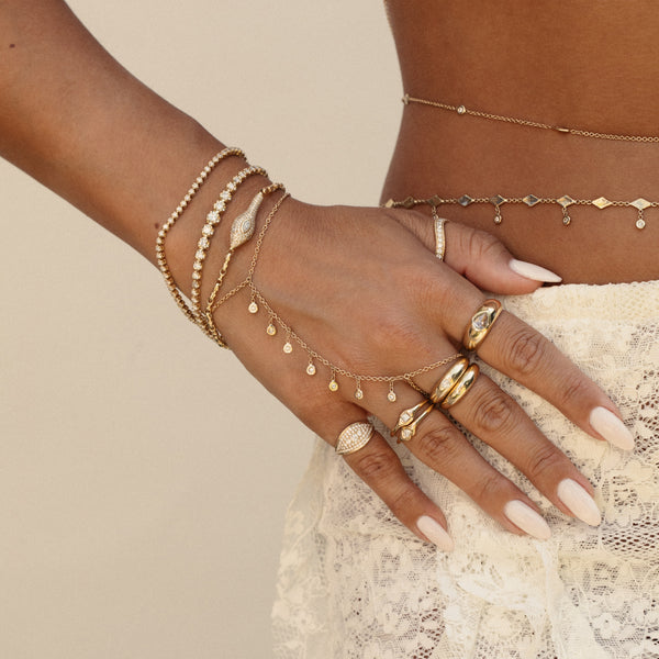 Jacquie Aiche Teardrop Diamond Center Dome Ring