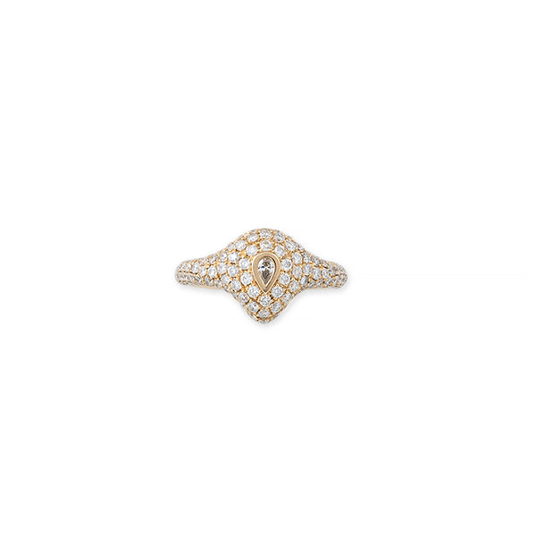 jacquie aiche Teardrop Diamond Pave Signet Ring