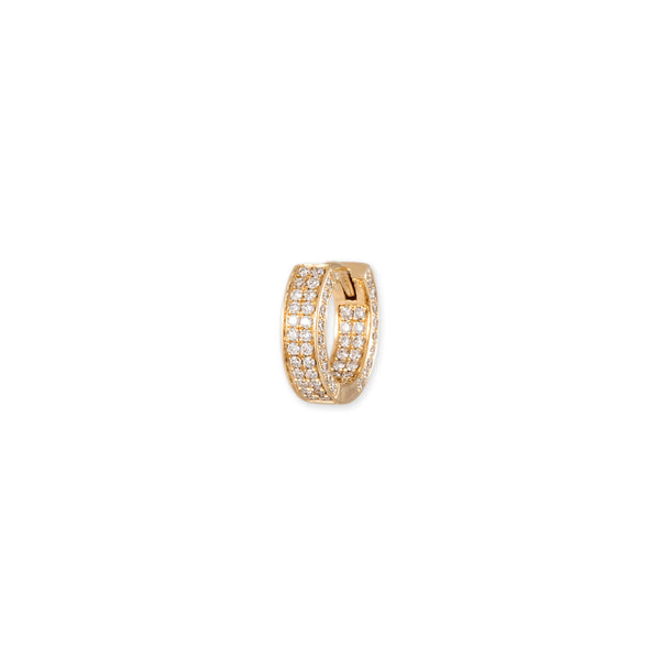 jacquie aiche THREE SIDED PAVE DIAMOND MINI HOOP