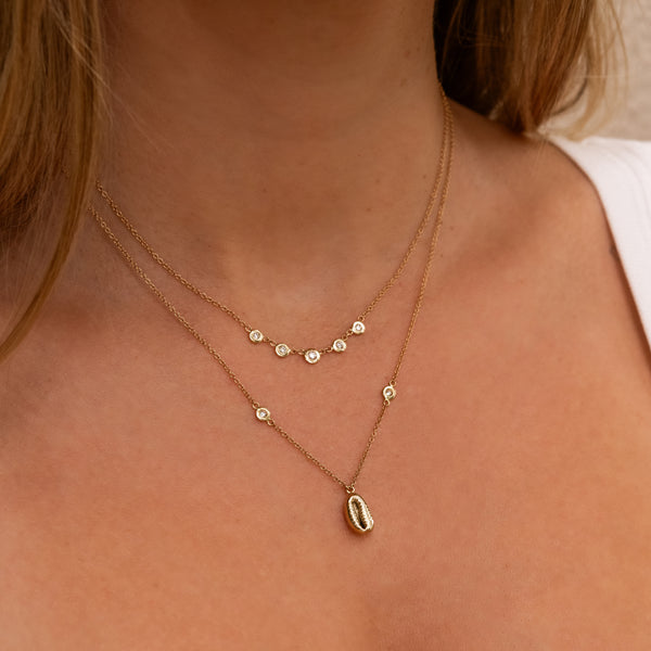 Jacquie Aiche Tiny Cowri Shell Diamond Necklace