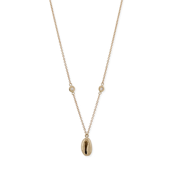 jacquie aiche Tiny Cowri Shell Diamond Necklace
