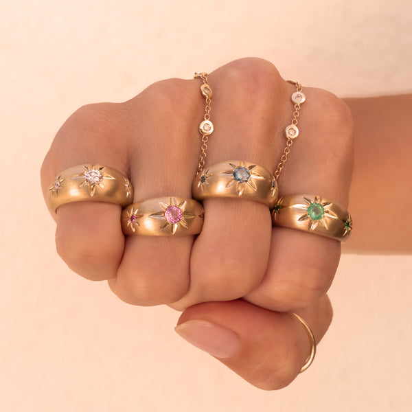 Jacquie Aiche Triple Diamond Starburst Dome Ring