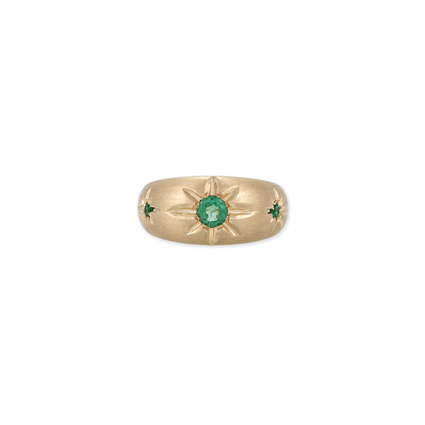 jacquie aiche Triple Emerald Starburst Dome Ring