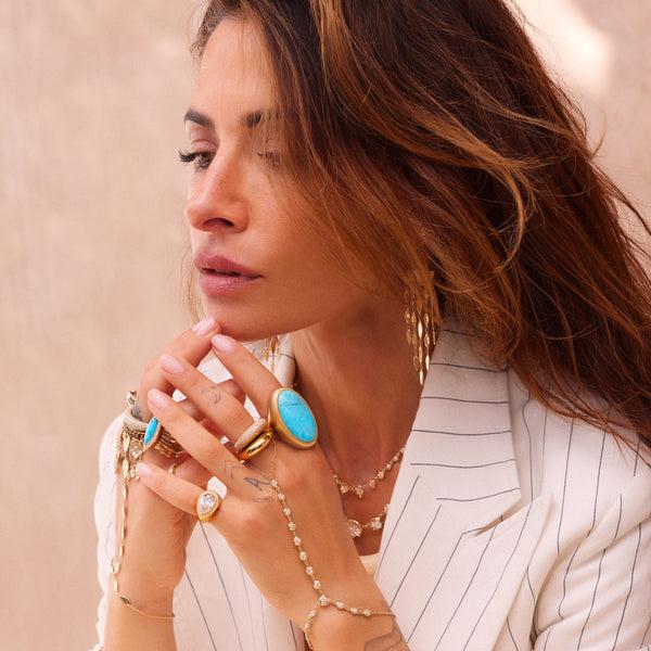 Jacquie Aiche X Large Smooth Oval Turquoise Ring