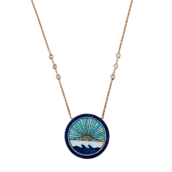 jacquie aiche Lapis + Turquoise Sunshine Opal Inlay Necklace