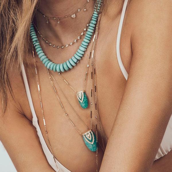 Jacquie Aiche Large Graduated Turquoise Beaded Necklace
