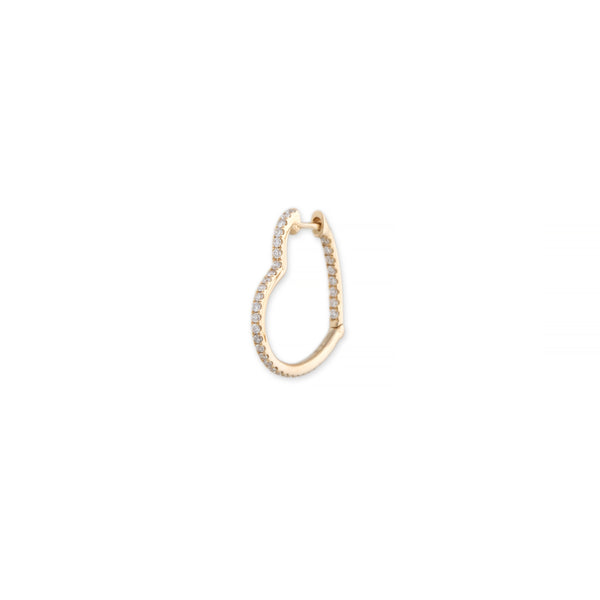 jacquie aiche Large Inside Out Pave Diamond Heart Shape Mini Hoop
