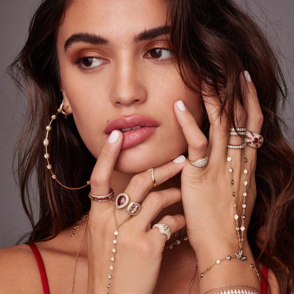 Jacquie Aiche Large Marquise Diamond Pave Signet Ring