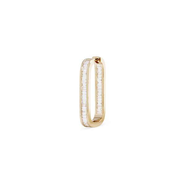 jacquie aiche Large Rectangle Baguette Diamond Inside Out Mini Hoop