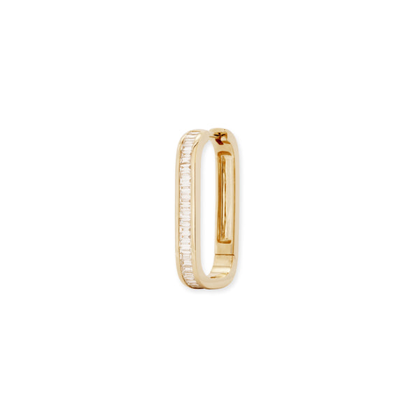 jacquie aiche Large Rectangle Baguette Diamond Mini Hoop
