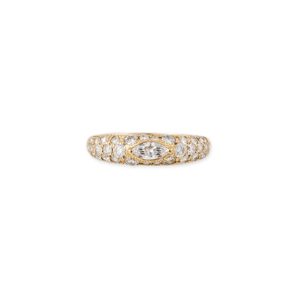 jacquie aiche Marquise Center Pave Diamond Dome Ring