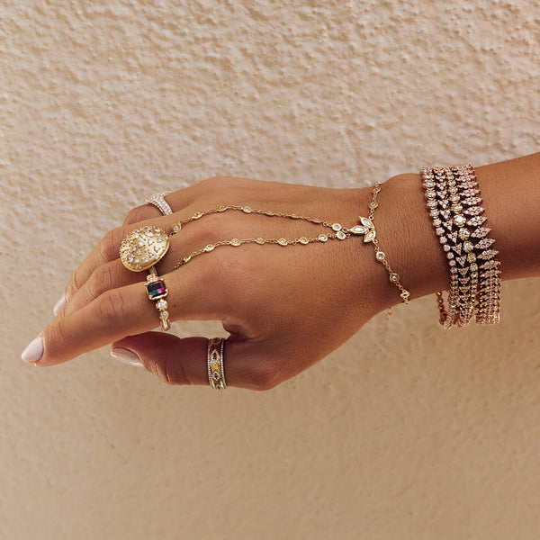 Jacquie Aiche Marquise Diamond Double Stem Finger Bracelet