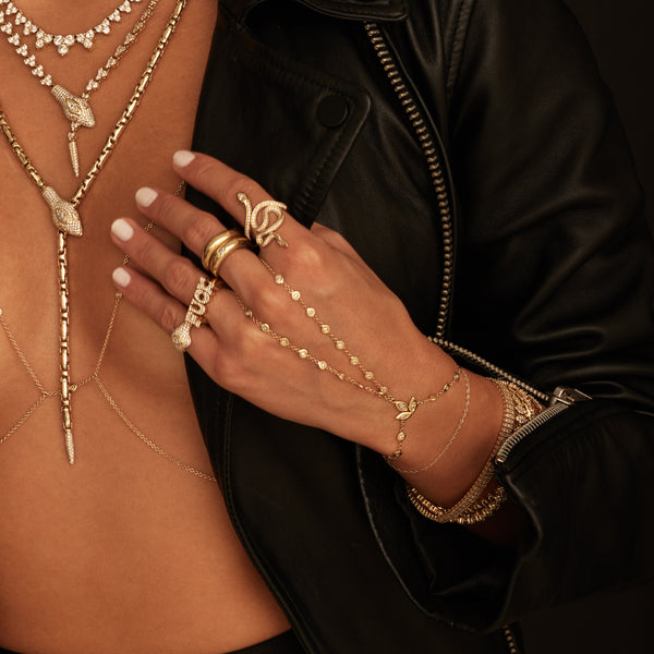 Jacquie Aiche Marquise Diamond Double Stem Finger Bracelet