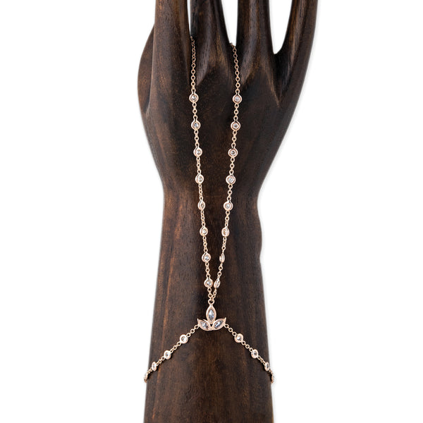 jacquie aiche Marquise Diamond Double Stem Finger Bracelet