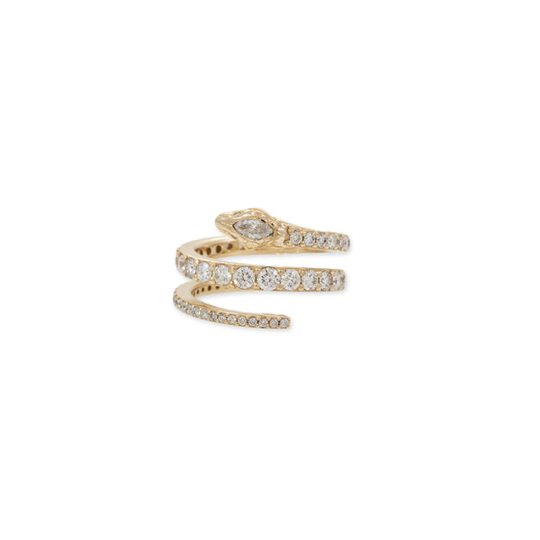 jacquie aiche Marquise Diamond Head Graduated Pave Coil Snake Ring