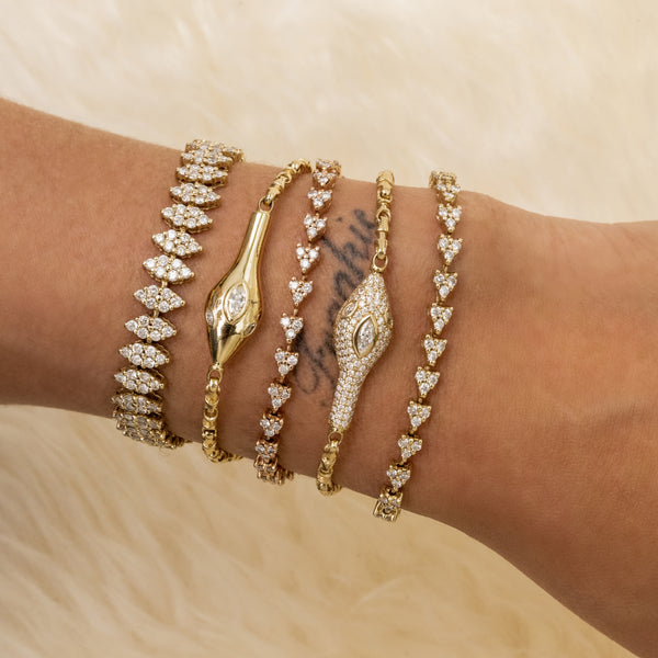 Jacquie Aiche Marquise Diamond Snake Head Rolo Chain Bracelet