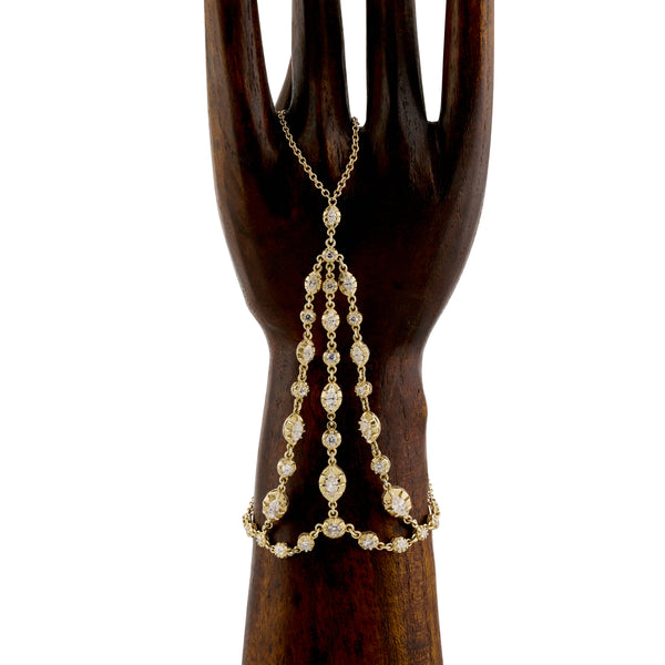 jacquie aiche Marquise + Round Diamond Sophia Triangle Hand Finger Bracelet