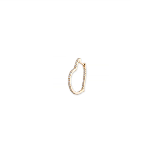 jacquie aiche Medium Inside Out Pave Diamond Heart Shape Mini Hoop