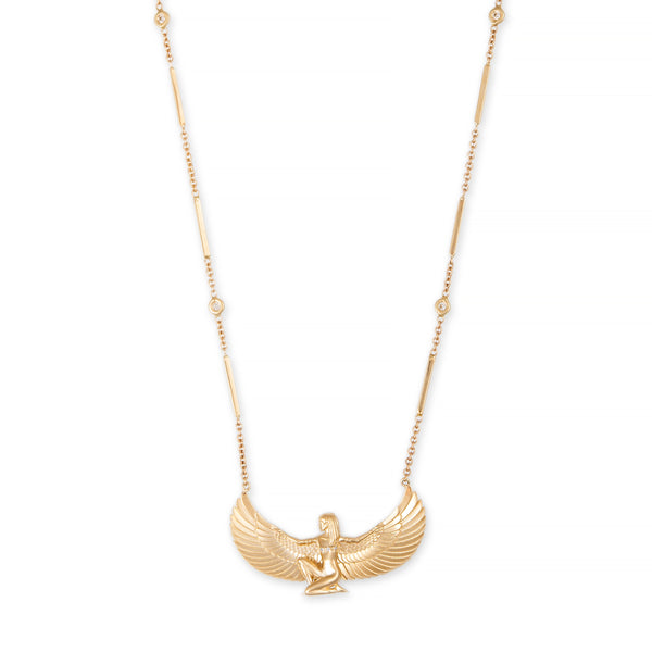 jacquie aiche Medium Pavé Isis Smooth Bar Diamond Necklace