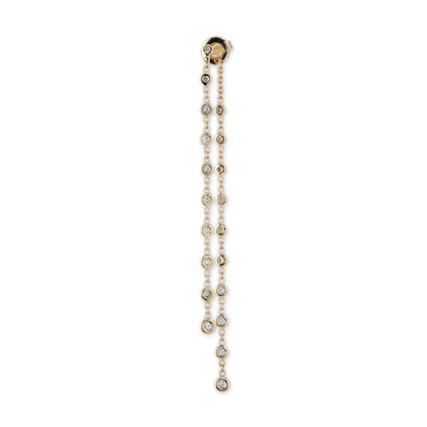 jacquie aiche Mini 10 Diamond Drop Stud Front Back Earring