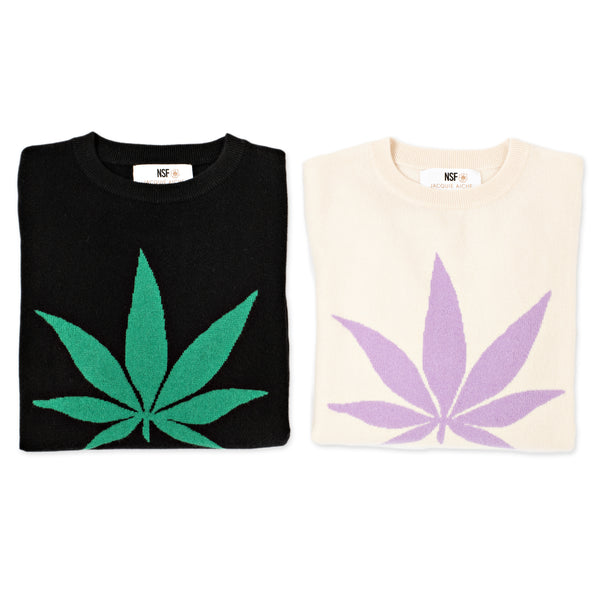 Jacquie Aiche NSF X JA HIGH LIFE FEATHER CASHMERE SWEATER