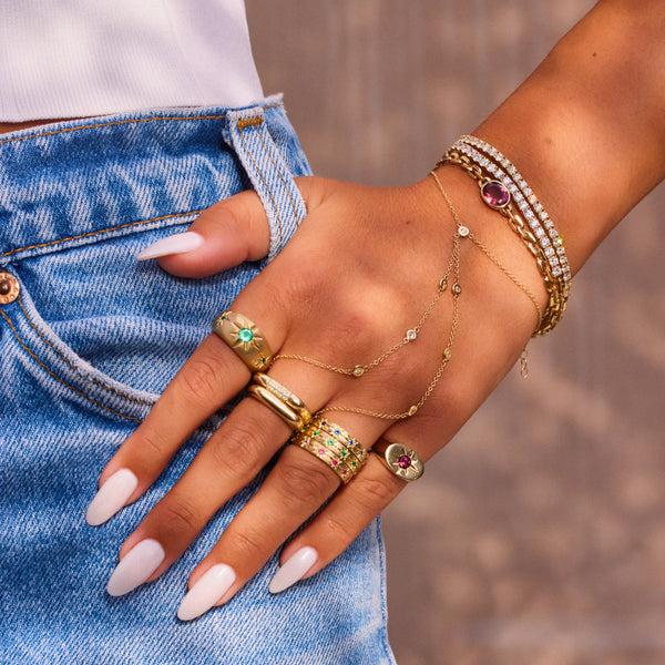 Jacquie Aiche Ombré Blue Sapphire Starburst Eternity Band Ring